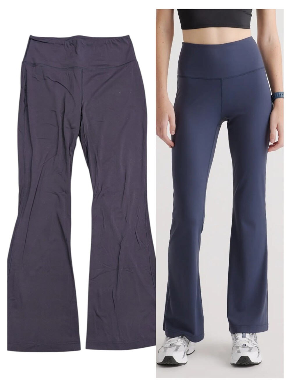 Quince Ultra-Form High-Rise Flare Legging Navy Blue Size Large